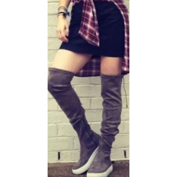 J Slides Petra Over The Knee Sneaker Boots Size 8 - Picture 1 of 9